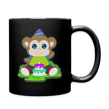 Gâteau d’anniversaire singe - Mug uni - noir - Droite