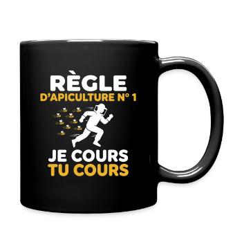 Règle D'apiculture N 1 Je Cours Tu Cours Abeille - Mug uni - noir - Droite