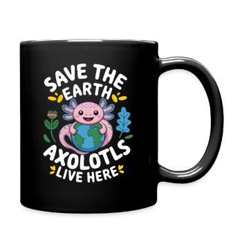 Axolotl Save The Earth - Full Colour Mug - black - Right