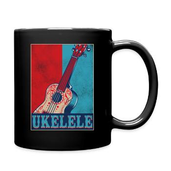 Hawaiian Ukulele Uke Retro Vintage - Full Colour Mug - black - Right