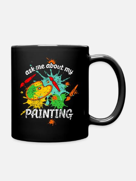 Demandez-moi des informations sur ma peinture, le design pour artistes - Mug uni - noir