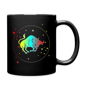 Horoscope astrologique du Taureau : signe du zodiaque - Mug uni - noir - Droite