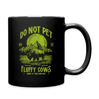 Les bisons vintage ne caressent pas les vaches duveteuses Bizons drôles - Mug uni - noir - Droite