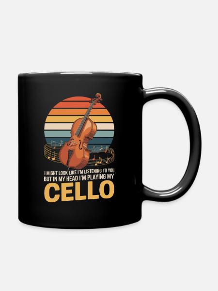 Mein Cello spielen - Tasse einfarbig - Schwarz