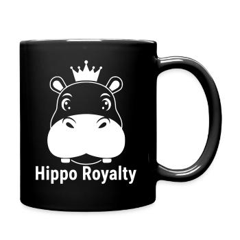 Hippo Royalty Hippo King Saying - Full Colour Mug - black - Right
