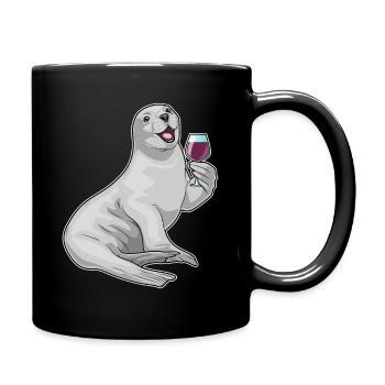 Seal Red Wine - Full Colour Mug - black - Right
