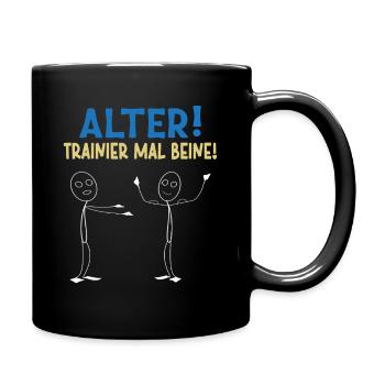 Stick Figure OLD TRAINER TIMES LEGS Drôle - Mug uni - noir - Droite