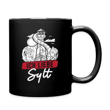 Vacances en mer du Nord J’ADORE SYLT Drôle - Mug uni - noir - Droite