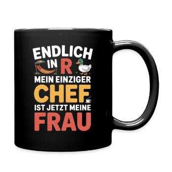 Retraite Duck Retraite La seule patronne est ma femme - Mug uni - noir - Droite