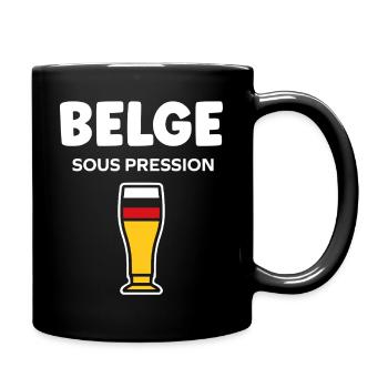 Belge Sous Pression Verre Bière - Mug uni - noir - Droite