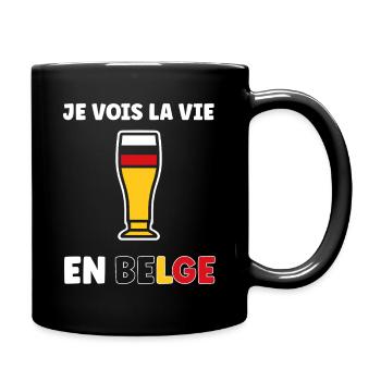 La Vie Belge Verre Bière Stylisé - Mug uni - noir - Droite