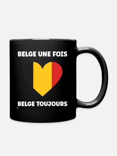 Cœur Belge Tricolore - Mug uni - noir