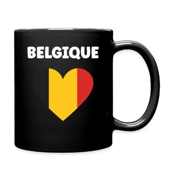 Belgische Herz-Trikolore - Tasse einfarbig - Schwarz - Rechts