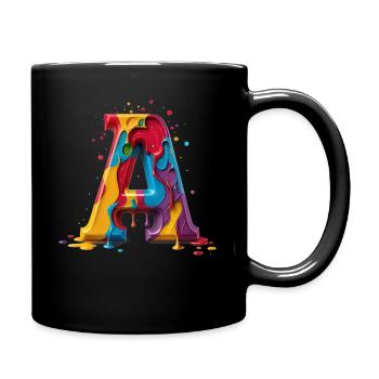 Letters Alphabet Personalized colorful Letter A - Full Colour Mug - black - Right