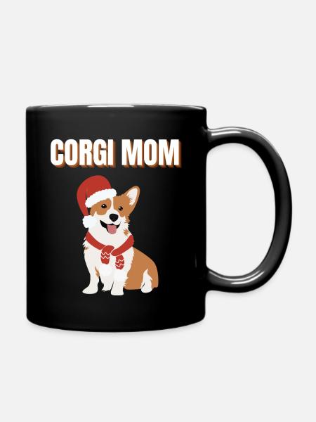 Corgi-Mama Weihnachtshund - Tasse einfarbig - Schwarz