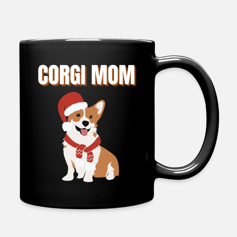 Maman Corgi Toutou de Noël - Mug uni - noir