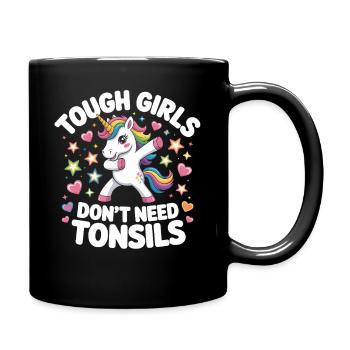 Danse Unicornen : Filles fortes sans amygdales - Mug uni - noir - Droite