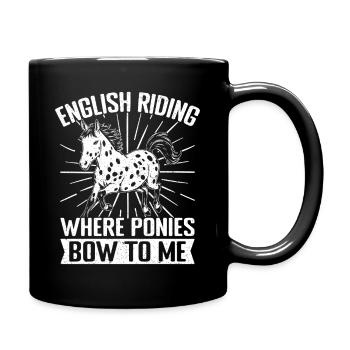 Cavalier amateur de chevaux Mon arc à l’anglais pour moi - Mug uni - noir - Droite