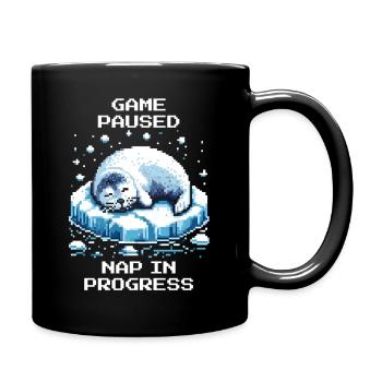 Game paused | Seal Nap - Full Colour Mug - black - Right