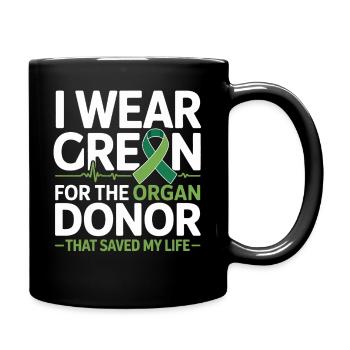 Grüne Organspende Lebensretter - Tasse einfarbig - Schwarz - Rechts
