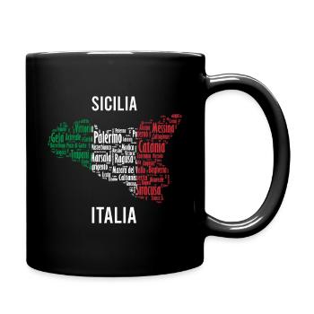 Design with map souvenir Sicily t-shirt - Full Colour Mug - black - Right