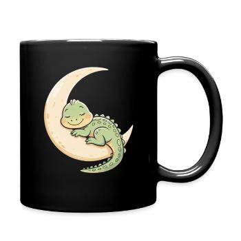 Moon Cuddle Dragon Sleep Dream - Full Colour Mug - black - Right