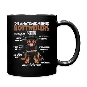 Hundebesitzer Rottweiler T Hunde Gassi Outfit Rott - Tasse einfarbig - Schwarz - Rechts
