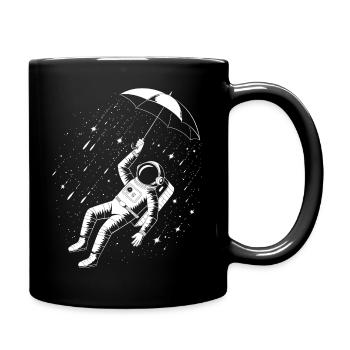 Astronaut Umbrella Space Rain - Tasse einfarbig - Schwarz - Rechts