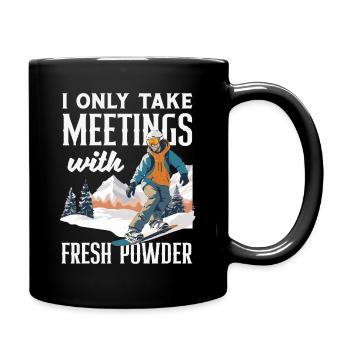 Snowboarden Snowboardtreffen Sessellift - Tasse einfarbig - Schwarz - Rechts