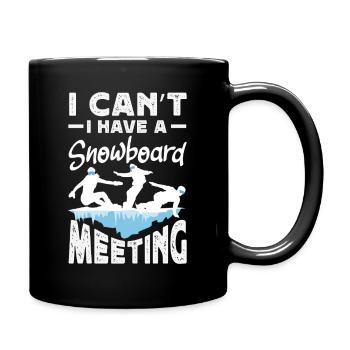 Snowboarden Snowboardtreffen Sessellift - Tasse einfarbig - Schwarz - Rechts