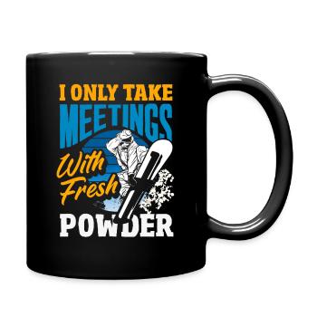 Snowboarden Snowboardtreffen Sessellift - Tasse einfarbig - Schwarz - Rechts