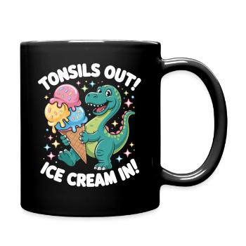 T Rex Eiscreme Jubel - Full Colour Mug - black - Right