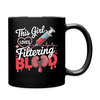 This Woman Loves Blood Filtering - Full Colour Mug - black - Right