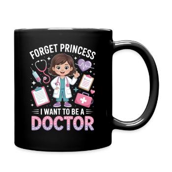 Little Female Doctor Caricature: Dream Job Doctor - Full Colour Mug - black - Right