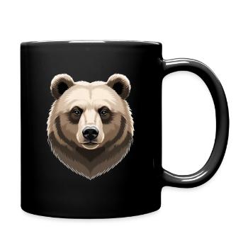 Forest Bear Head Illustration - Full Colour Mug - black - Right