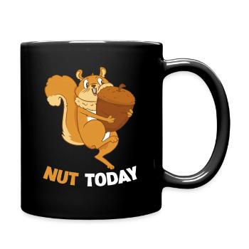 NUT TODAY Eichhörnchen Eichel - Tasse einfarbig - Schwarz - Rechts