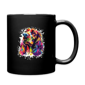 Portrait de chien Portrait éclaboussé de chien - Mug uni - noir - Droite