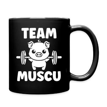 Team Muscu Cochon Haltères - Mug uni - noir - Droite