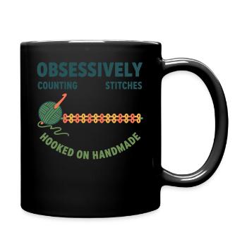 Mailles de comptage au crochet faites main - Mug uni - noir - Droite