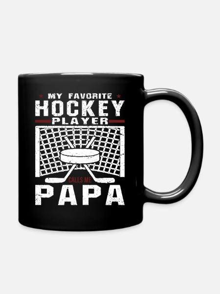 My Favorite Hockey Player Call Me Papa - Tasse einfarbig - Schwarz