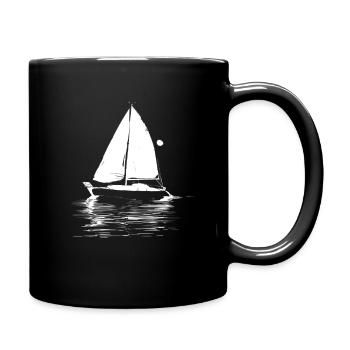 Segelboot Grafik - Tasse einfarbig - Schwarz - Rechts