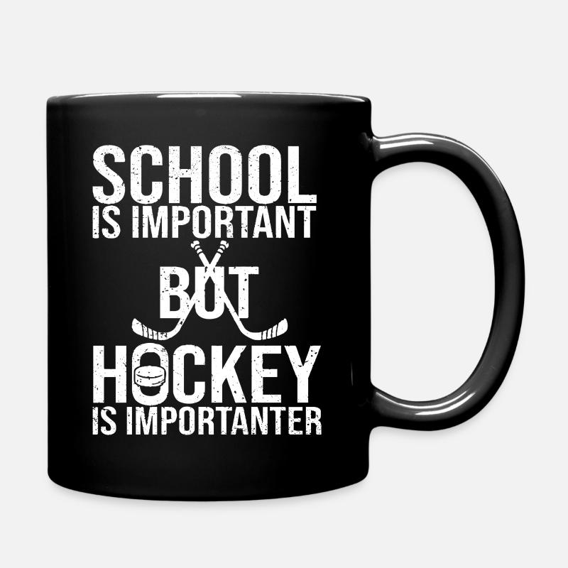 School Is Important But Hockey Is Importanter - Full Colour Mug - black