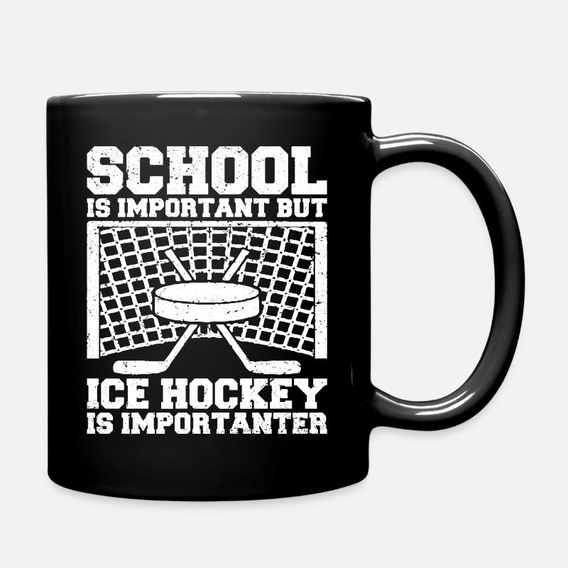School Is Important But Hockey Is Importanter - Full Colour Mug - black
