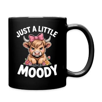 Highland Cattle Sayings Moody Funny Gift - Full Colour Mug - black - Right