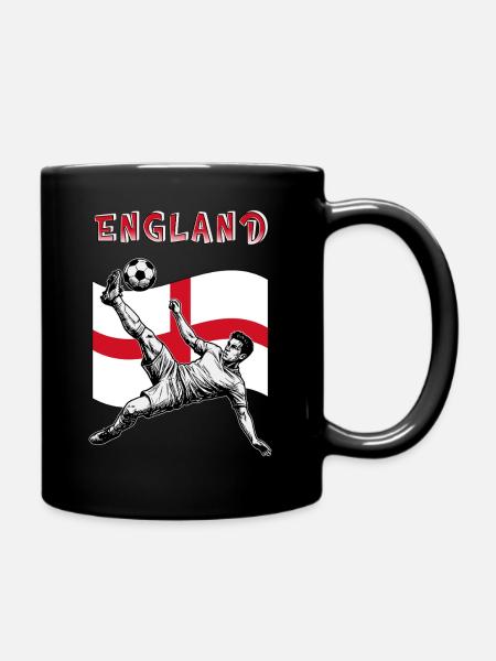 Football England Flag Overhead Kick - Full Colour Mug - black