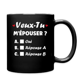 Do you want to marry me? Choice in Love - Full Colour Mug - black - Right