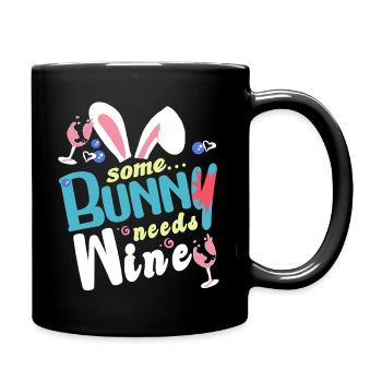 Un lapin a besoin de vin - Mug uni - noir - Droite