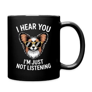 Papillon Sprüche Hunde Lustiges Papillon Geschenk  - Tasse einfarbig - Schwarz - Rechts