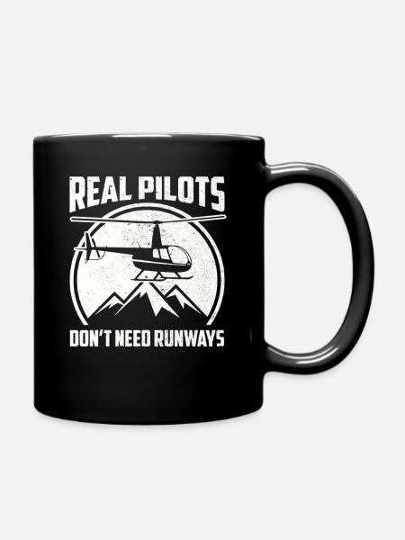 Hubschrauberpilot Helikopterpilot - Tasse einfarbig - Schwarz