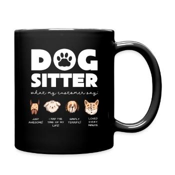 Dog Sitter Humor: Cute Dogs Drawing - Full Colour Mug - black - Right